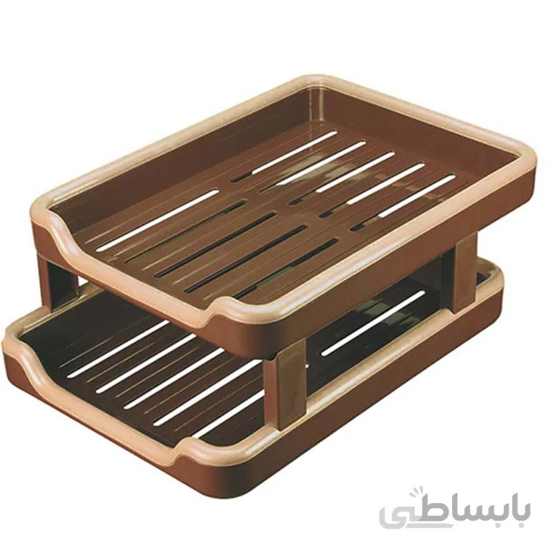 کازیه 2 طبقه پلاستیکی آذران تحریرات مدل 1000 کد 301
