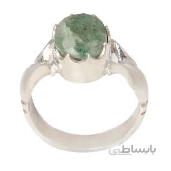 انگشتر نقره مردانه مدل سنگ زمرد رکاب دست ساز کد AM_2087