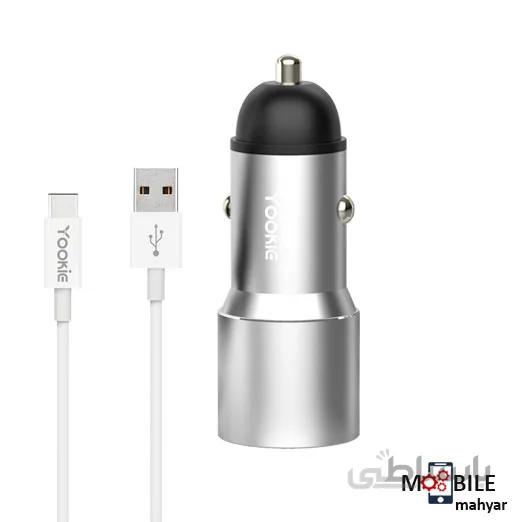 شارژر فندکی یوکی مدل PC4+کابل USB