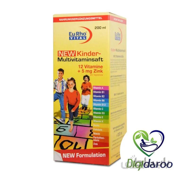 شربت کیندر مولتی ویتامین یوروویتال حجم 200 میلی لیتر ا EuRho Vital Kinder Multivitaminsaft