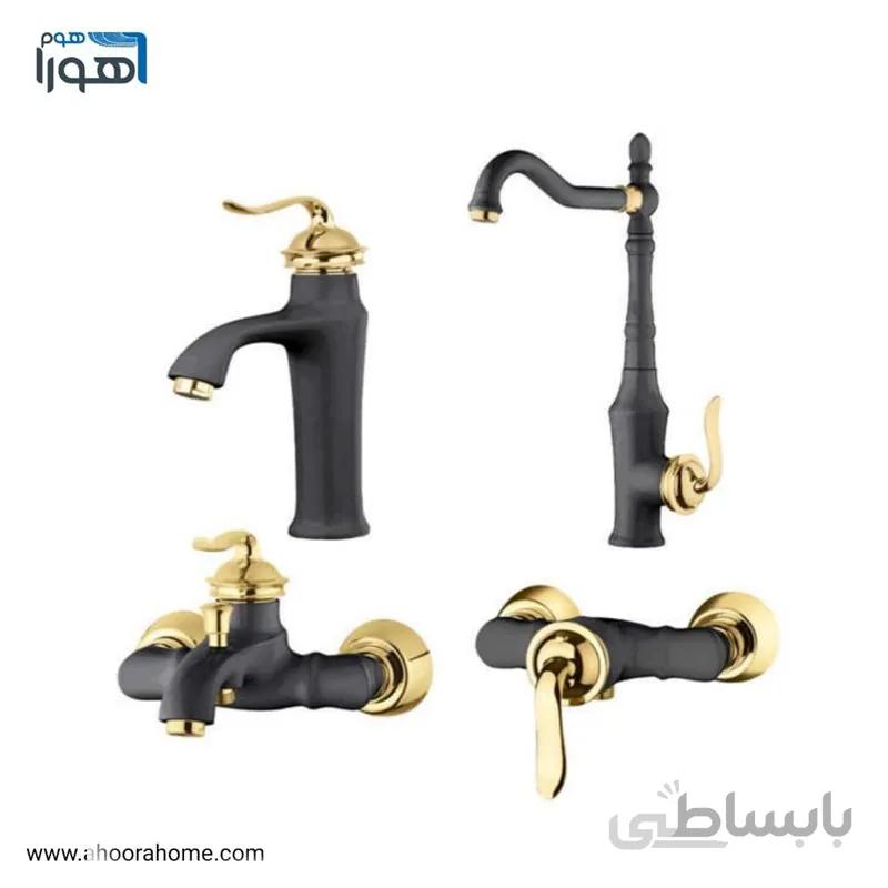 ست شیرآلات هلن مشکی طلایی