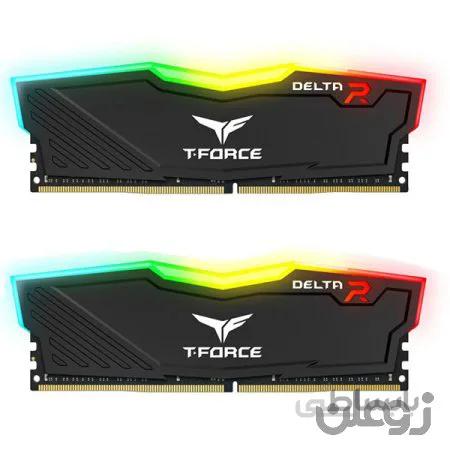 رم کامپیوتر DDR4 دو کاناله 3600 مگاهرتز CL18 تیم گروپ مدل DELTA RGB ظرفیت 16 گیگابایت