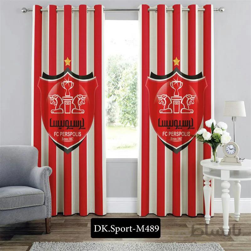 پرده پانچی (هازان و مخمل) کد DK.S.M489 طرح اسپرت پرسپولیس