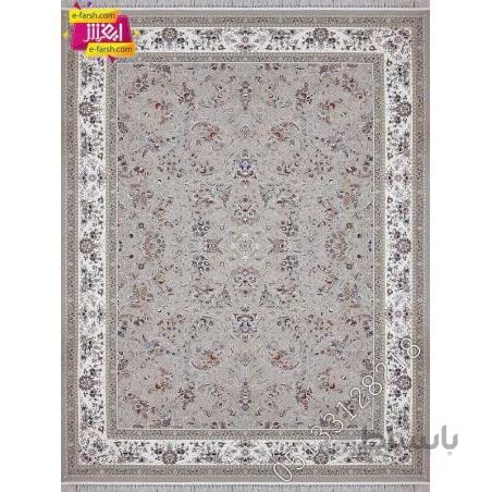 فرش ماشینی زمرد مشهد طرح 37001 بژ گل برجسته