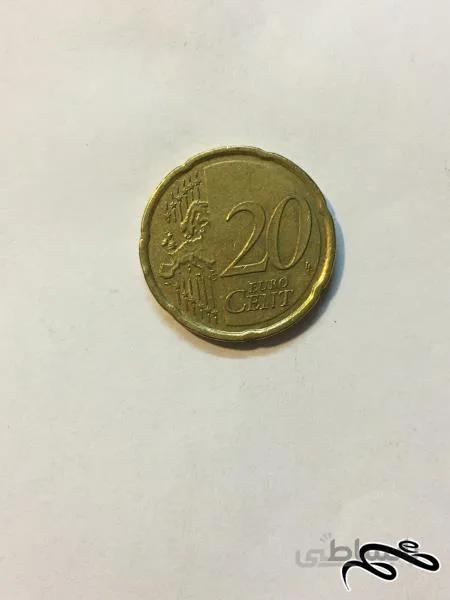 سکه خارجی ٢٠ سنت واحد پول اروپا یورو از کشور قبرس