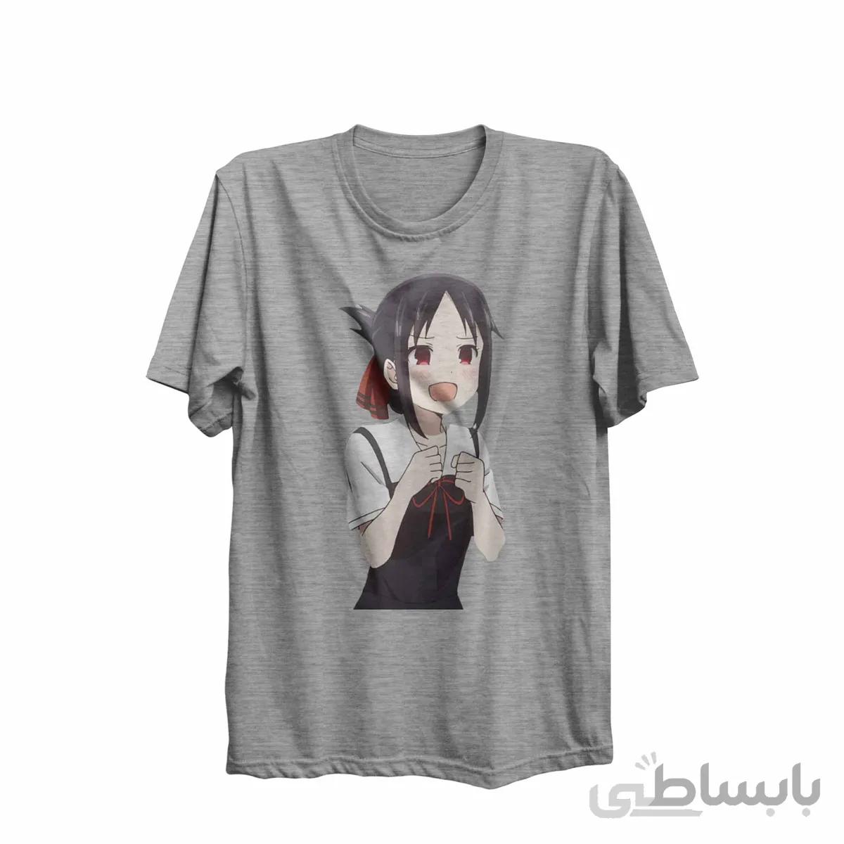 تیشرت یقه گردخاکستری طرح انیمه کاگویا ساما: عشق جنگ است Kaguya-Sama: Love Is War کد KCT10457