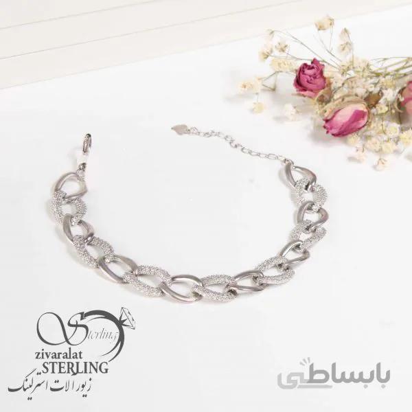 دستبند نقره زنانه طرح سپید