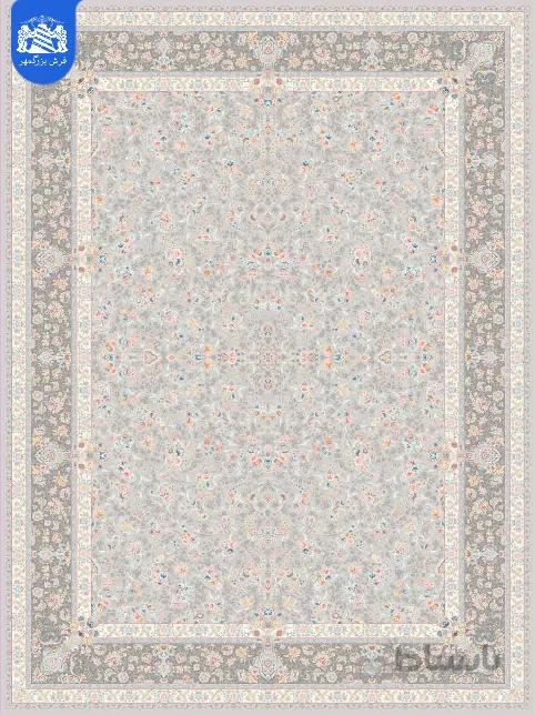 فرش بزرگمهر1500 شانه کد 19108 نقره ای