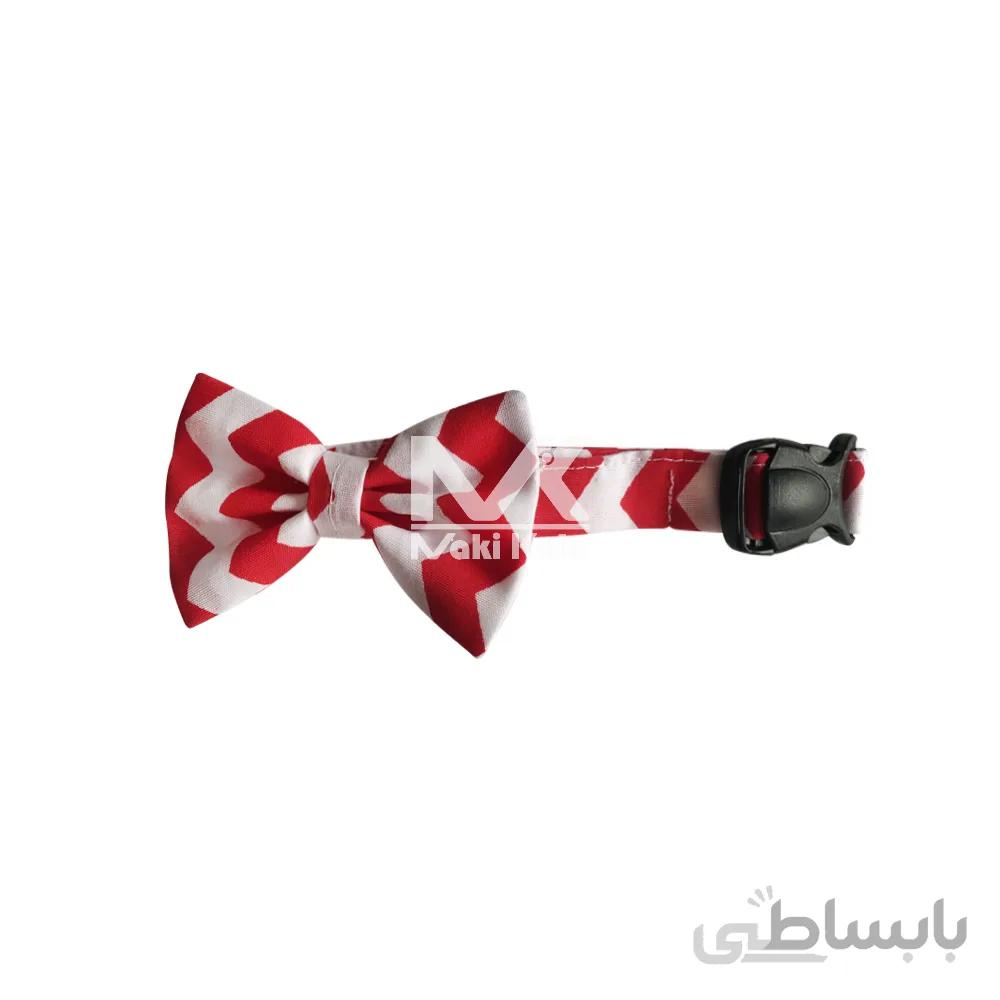 پاپیون سگ با بند ست رنگ قرمز