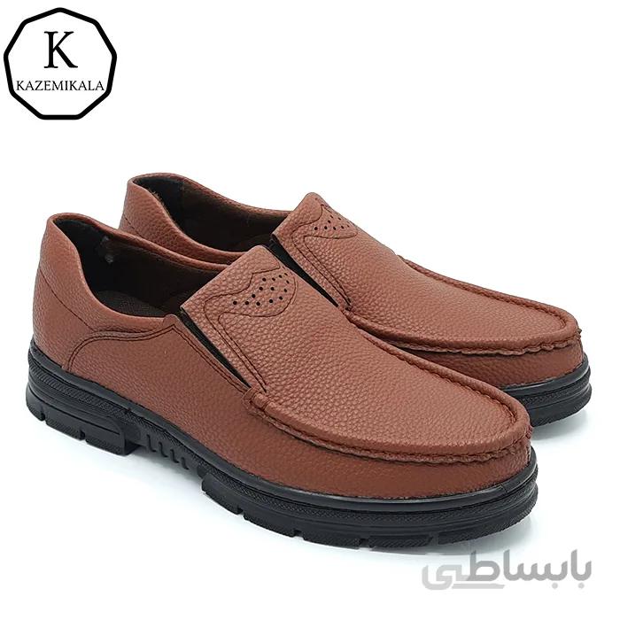 کفش چرم مردانه کمل رنگ عسلی