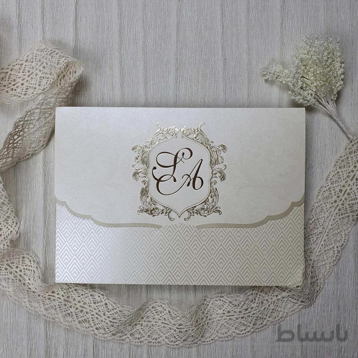 کارت عروسی کد 4880 رنگ کرم