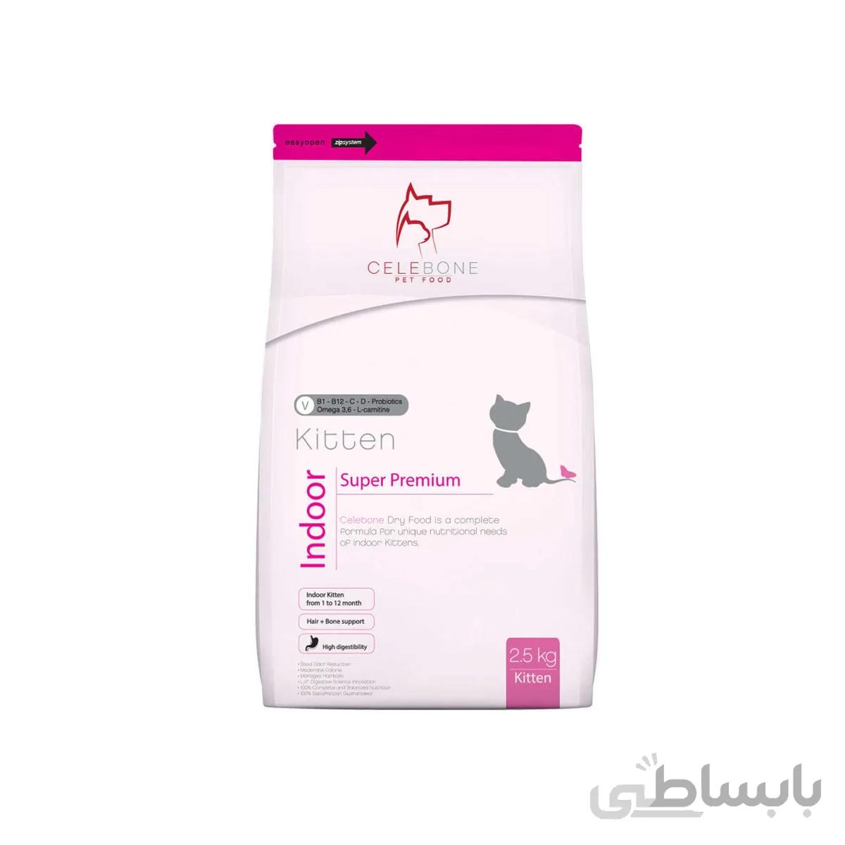 غذای خشک بچه گربه سلبن مدل Indoor Cat وزن 2 5 کیلوگرم ا Celebone Dry Food For Indoor Kittens 2.5k