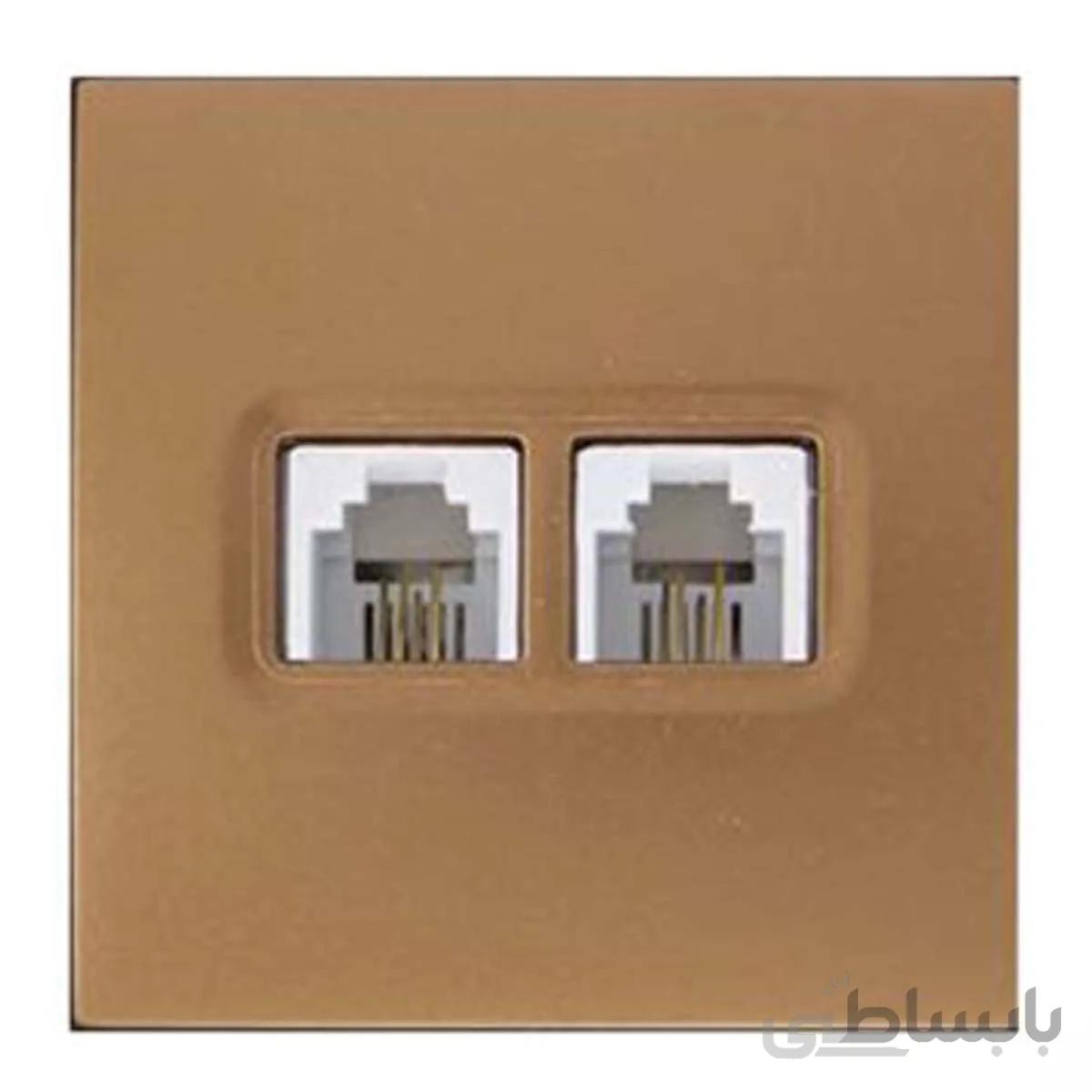 صفحه پریز تلفن دو سوکته پارت الکتریک مدل اذین طلایی ا Plate Telephone socket with two sockets Part Electric Golden Azin model