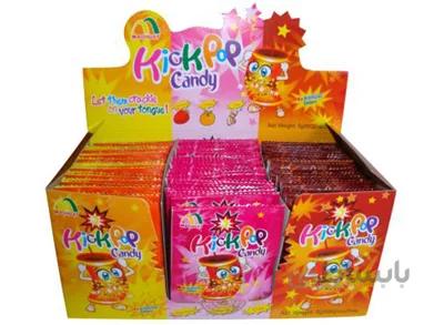 آبنبات جرقه ای کیک پوپ در ۳ طعم مختلف باکس ۶۰ عددی – Kick pop