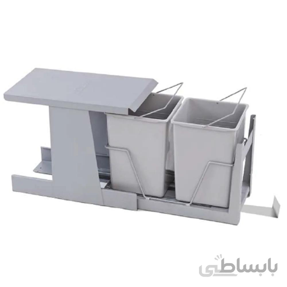 سطل زباله مدل 815 دو مخزنه کوچک درب بازشو آدلان