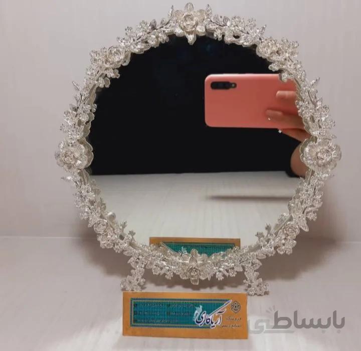 آئینه بیضی وگرد آب نقره ومسی کد۱۳۲۶۳۲۶۶۴۴۰