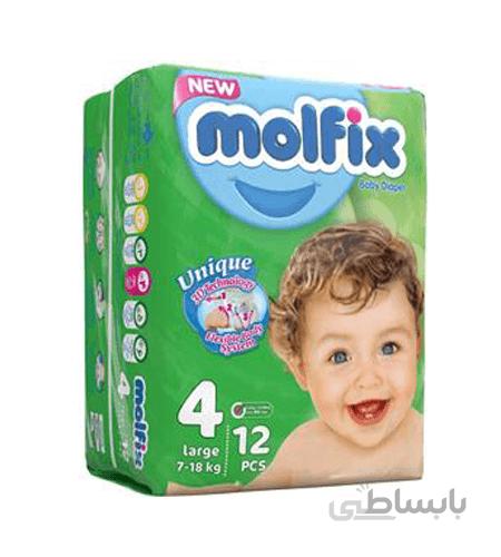 پوشک بچه molfix سایز۴، ۱۲ عددی
