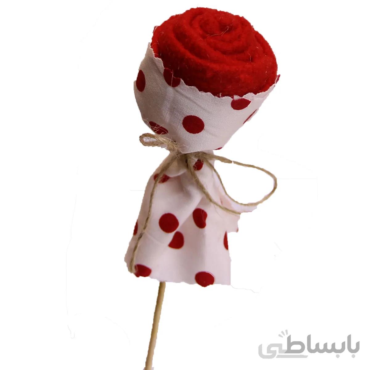 شاخه گل رز پارچه ای ارتفاع 20 سانتی متر