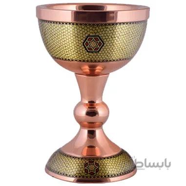 سنگاب مسی خاتم کاری اثر آقاجانی ارتفاع 23 سانتی متر کدC-524