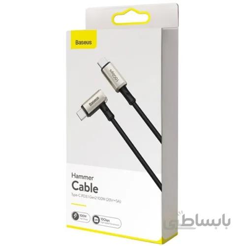 کابل Type C به Type C سوپر شارژ بیسوس Baseus Hammer CATPN-01 PD3.1 توان 100 وات طول 1.5 متر