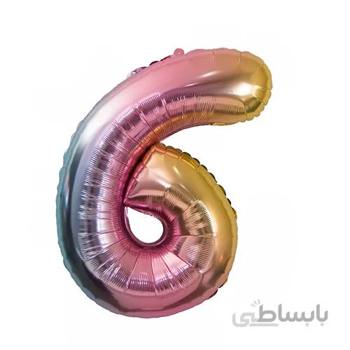 بادکنک فویلی عددی گرادیان عدد ۶