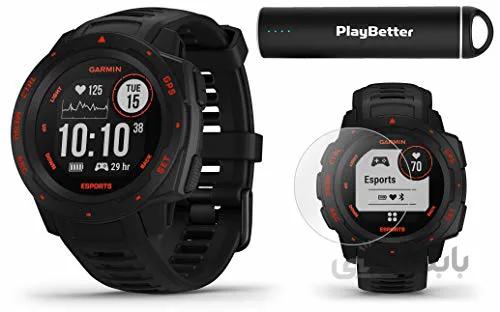 Garmin Instinct (آبی دریاچه) بسته بندی قدرت تماشای GPS در فضای باز | با فیلم محافظ صفحه نمایش HD بسته