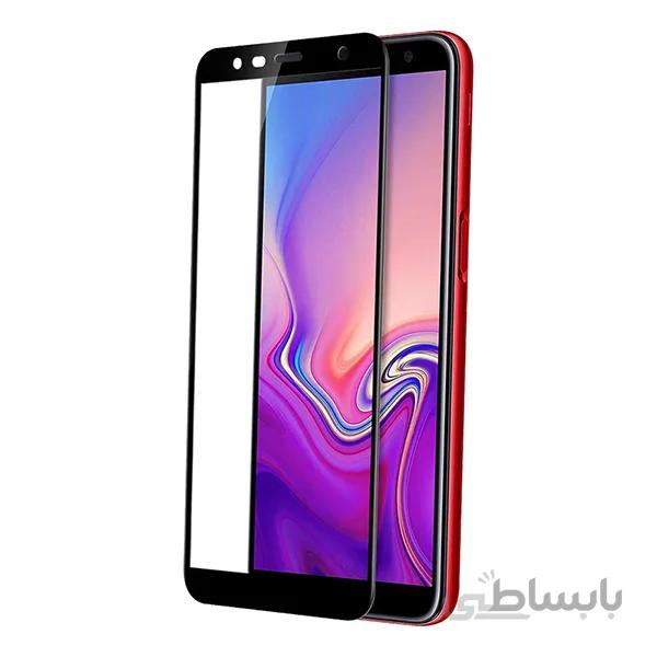 گلس جی 6 پلاس فول چسب شیشه ای محافظ صفحه نمایش گوشی موبایل سامسونگ Galaxy