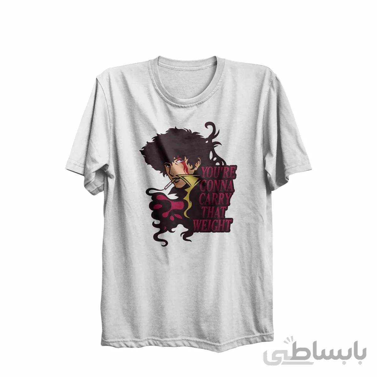 تیشرت یقه گرد سفید طرح انیمه کابوی بیباپ Cowboy Bebop کد KCT10460 کد 284774