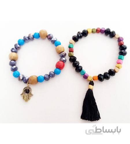دستبند چوبی کشی 2 تایی لبینا کد sn1145