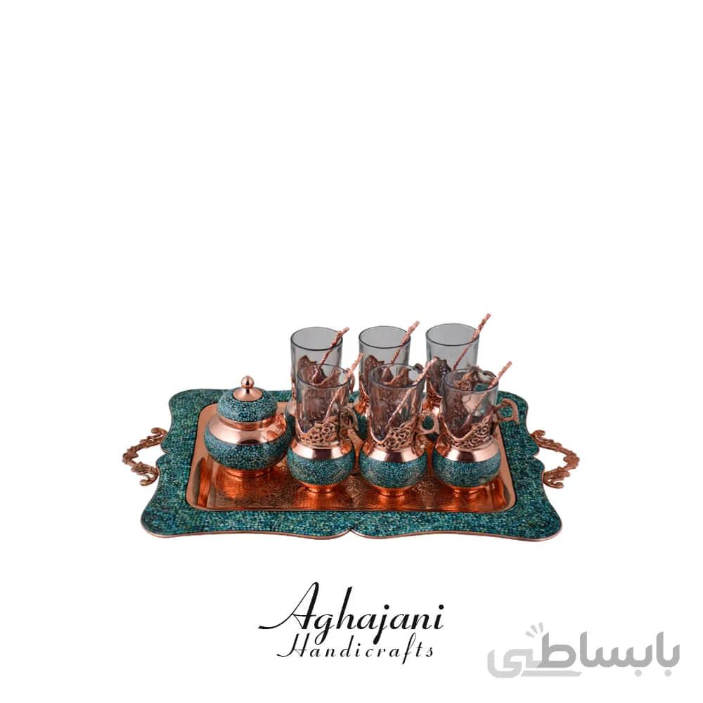 سرویس چایخوری فیروزه کوبی برند آقاجانی