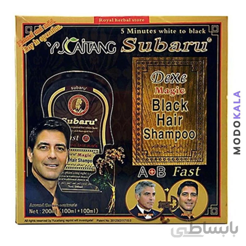 شامپو رفع سفیدی مو سوبارو بسته 2 تایی ا a wash black shampoo subaru