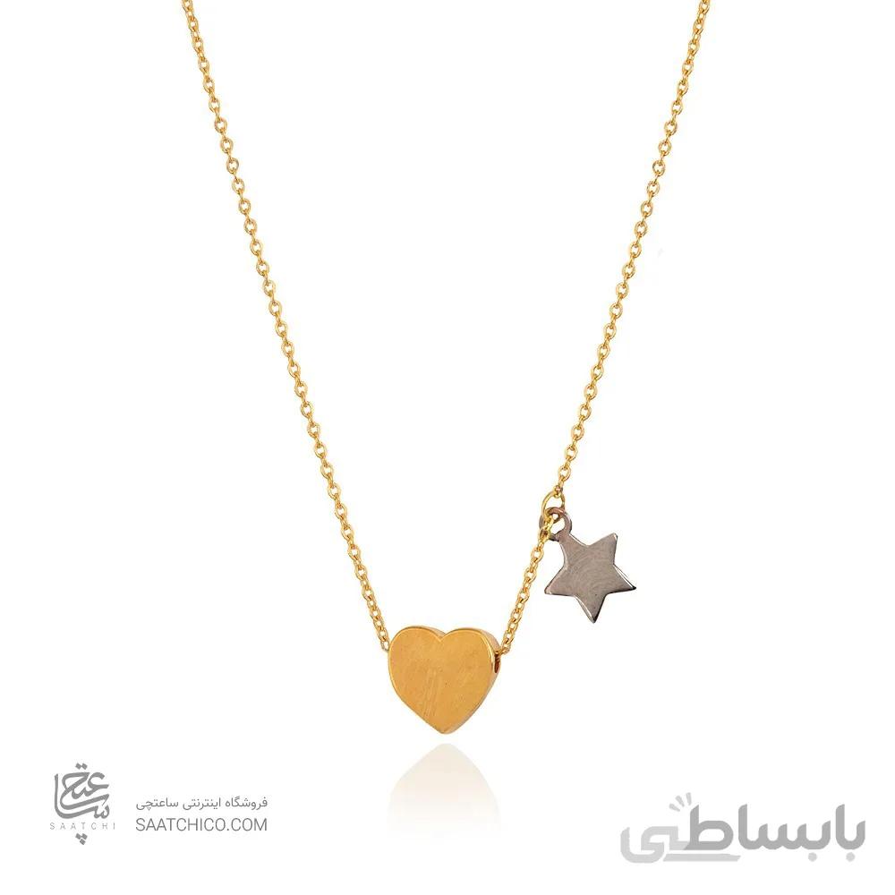 گردنبند طلا زنانه طرح قلب با ستاره کد CN423