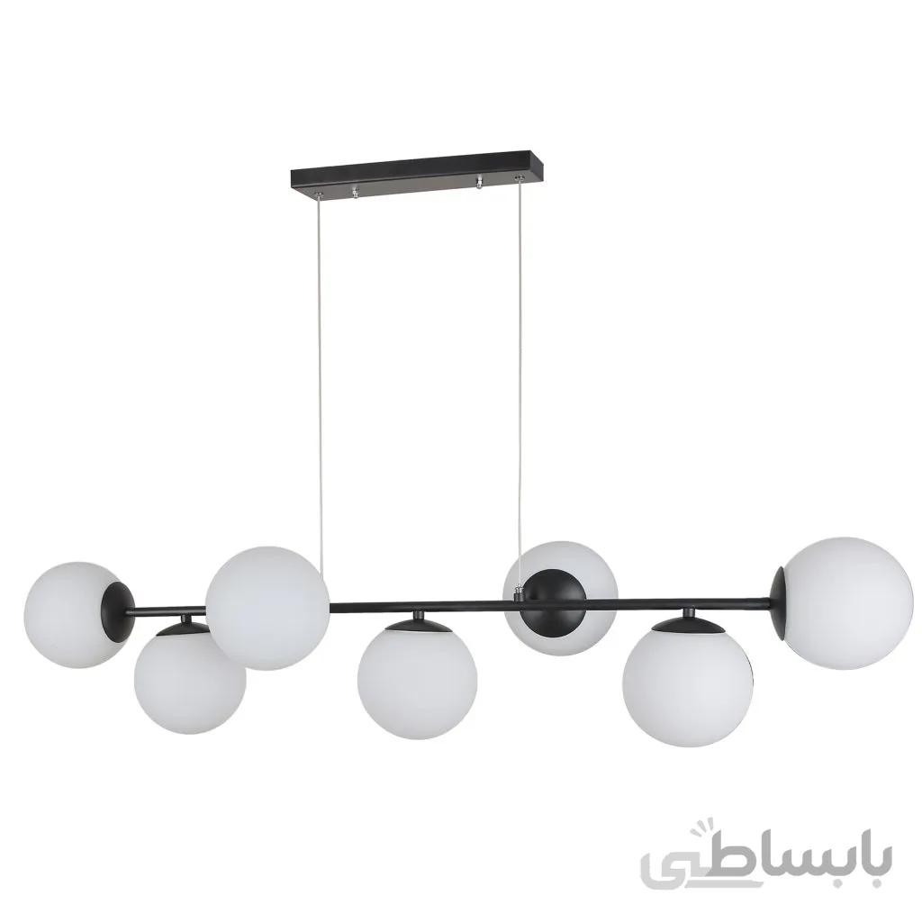 لوستر هفت شعله چشمه نور کد A1230/7BK.WT(همراه با لامپ هدیه)