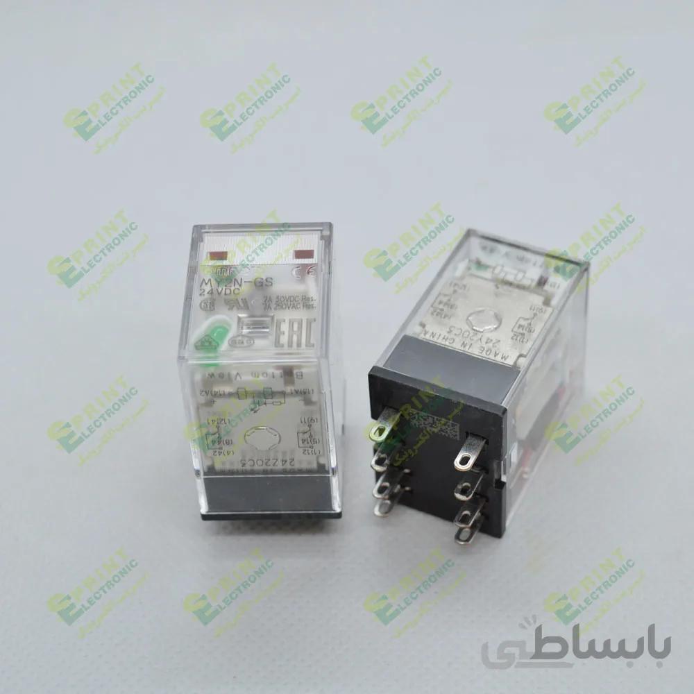 رله 24 ولت پایه راستا 8 پایه 7 آمپر Omron MY2N-GS-24VDC