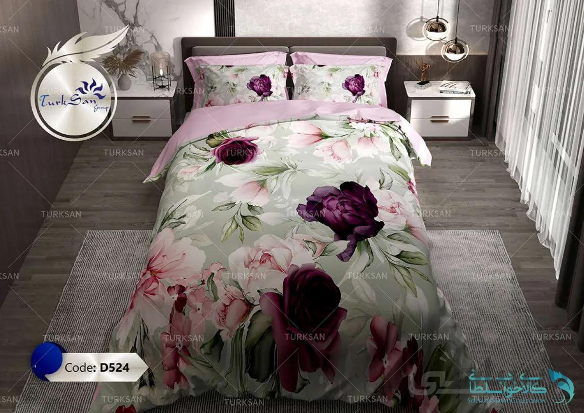روتختی طرح پیونی ارغوانی دو نفره برند ترکسان کد D524