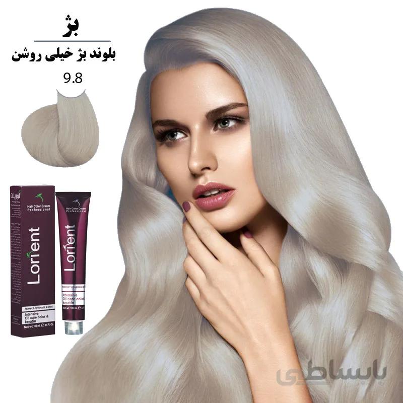 رنگ مو لورینت 100میل کراتینه بلوند بژ خیلی روشن 9.8