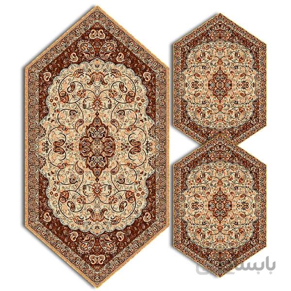 رومیزی مربع ترمه طرح سالار مشکی ابریشم کد 710 کد 410504