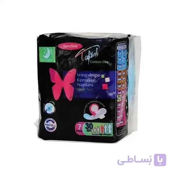 نوار بهداشتی بالدار نازک ویژه شب کتانی تافته