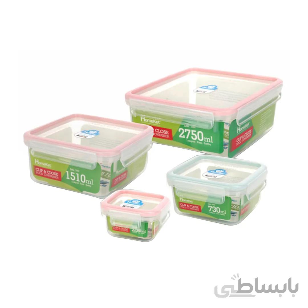 سرویس 8 پارچه فریزری مربع کوتاه هوم کت کد 3492