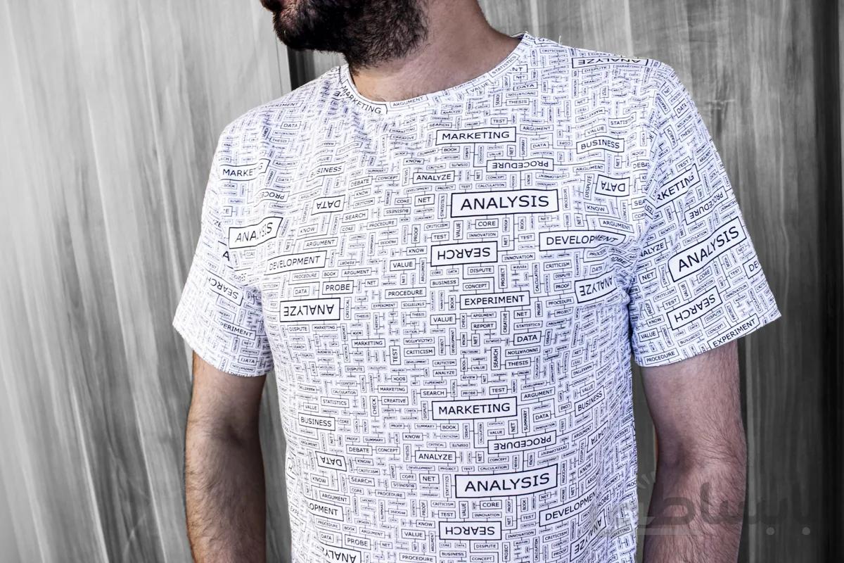 تیشرت مردانه مدل Analysis سفید
