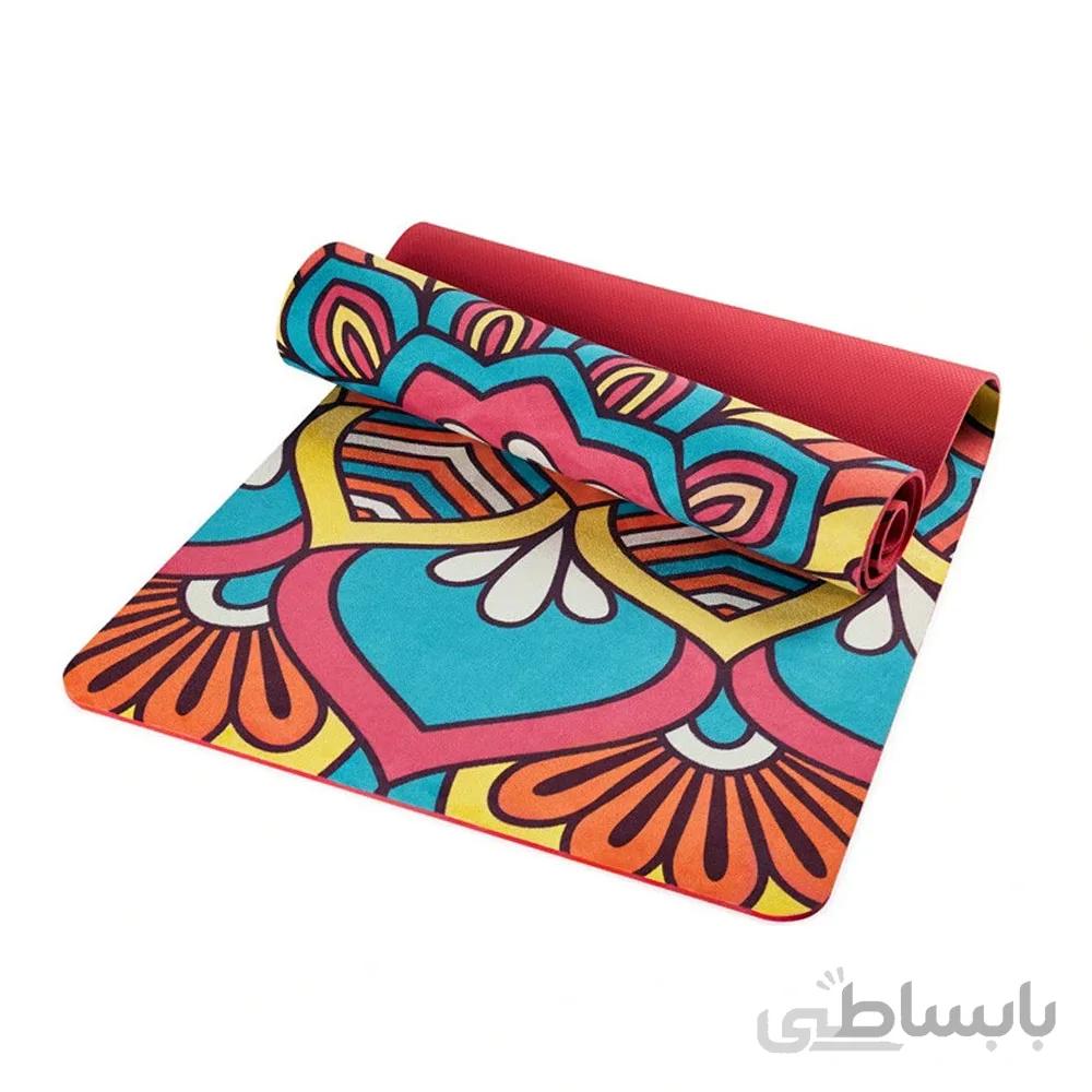 مت تمرین یوگا و پیلاتس TPE رویه مخمل Suede