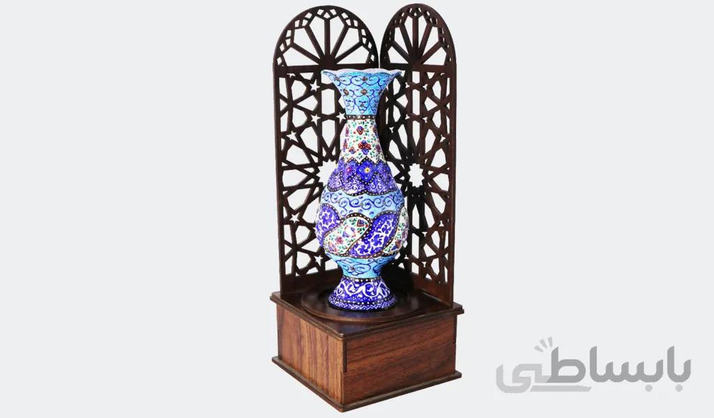 تندیس گلدان موشکی 16 اسلیمی ختایی