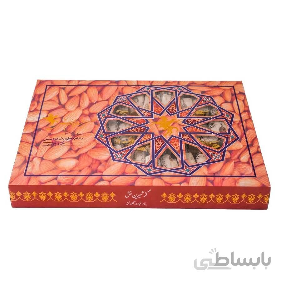 گز شیرین‌ منش 18% لقمه بادام – 450 گرم