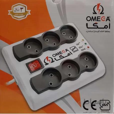 محافظ برق کامپیوتر امگا مدل P6000 طول 1.5 متر کلید دار ا Omega P6000 Surge Protector 1.5M