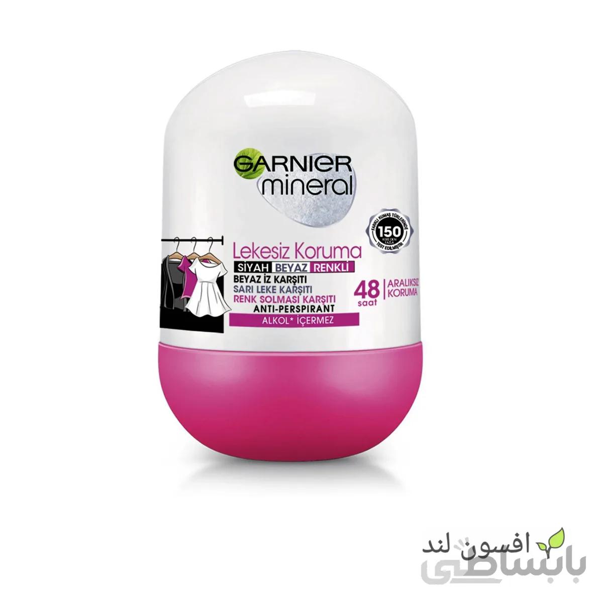 رول ضد تعریق زنانه 48 ساعته مدل Mineral Lekesiz Koruma حجم 50 میل گارنیر ا Garnier Mineral Lekesiz Koruma Anti-perspirant Deodorant 50 ml