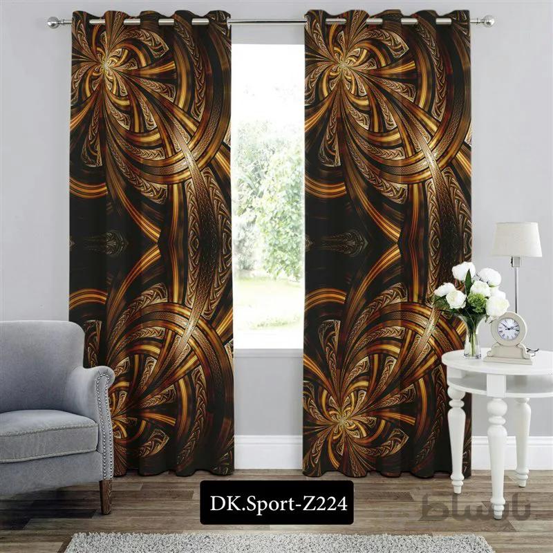پرده پانچی (هازان و مخمل) کد DK.S.Z224 طرح اسپرت نقوش متصل