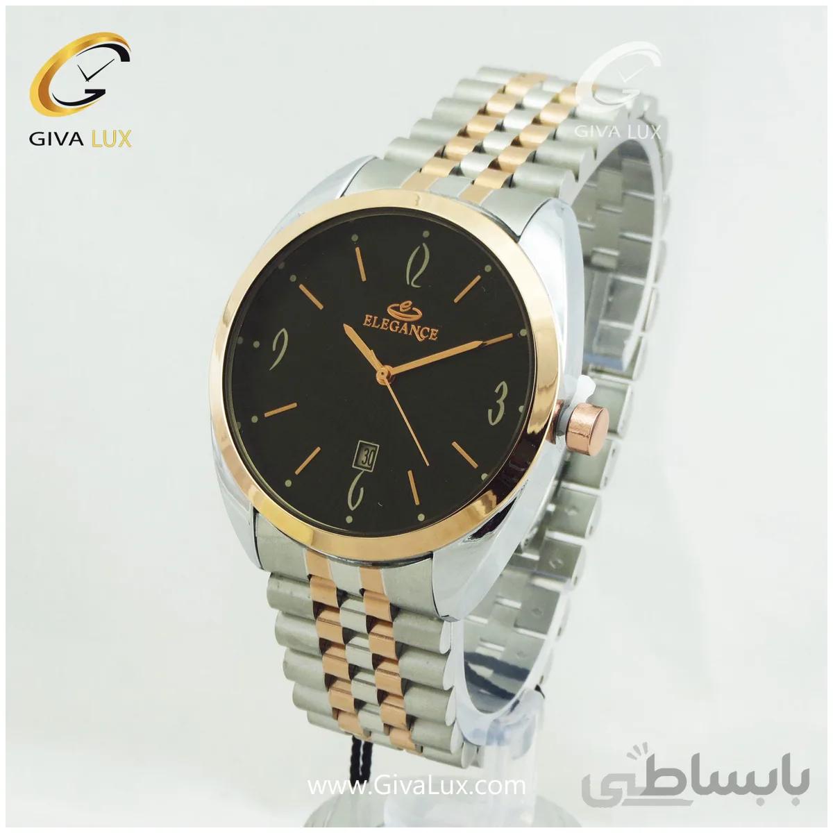 ساعت مچی مردانه الگانس بند فلزی طرح رولکس کد 980176