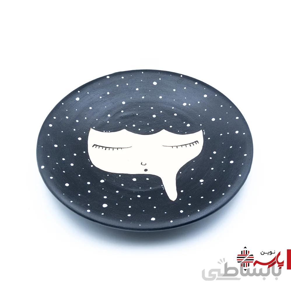 بشقاب دیوارکوب سفالی دایره قطر 21