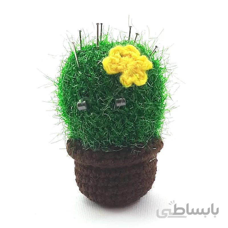 جای سوزن ته گرد رومیزی بافتنی طرح کاکتوس