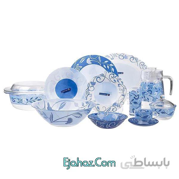 سرویس آرکوپال 46 پارچه لومینارک فرانسه مدل بوتیک آبی لومینارک(Luminarc)